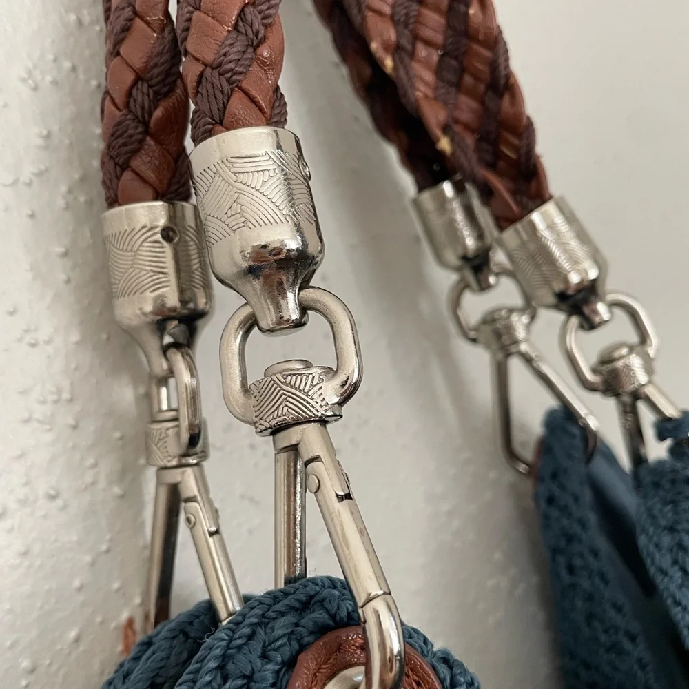 The Sak Teal Crochet Hobo Bag